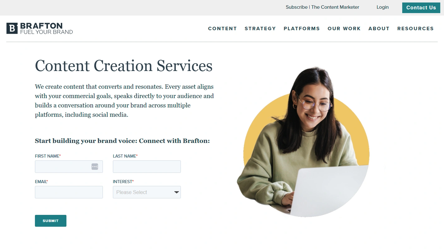 Brafton content writing services.
