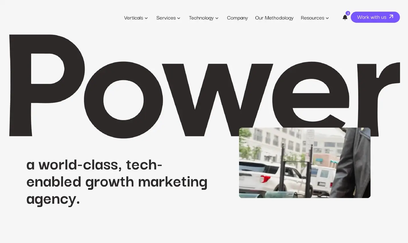 Screenshot of Power Digital agency homepage.