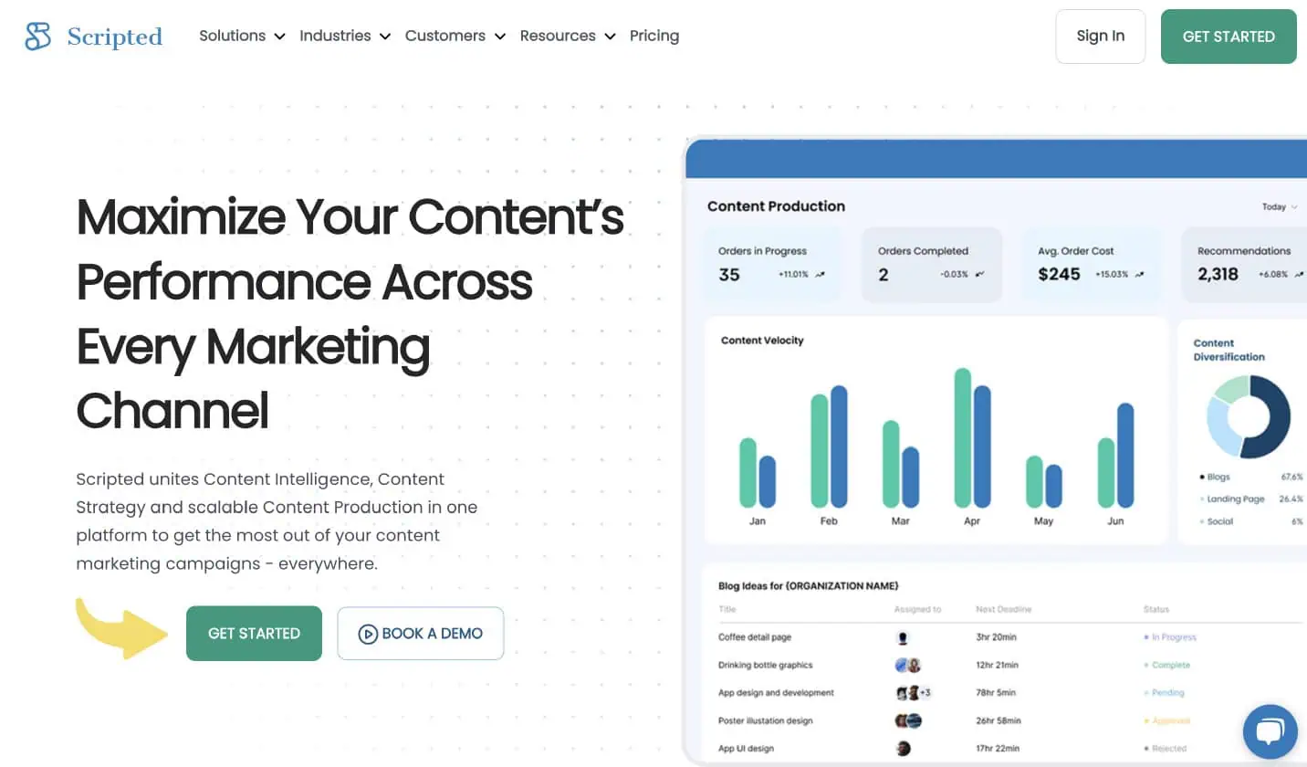 Scripted homepage.