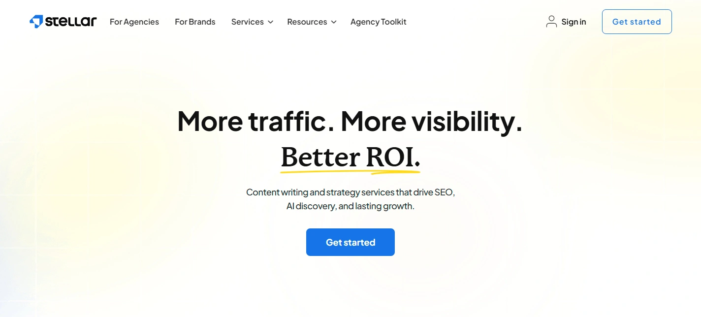 Stellar content writing services.