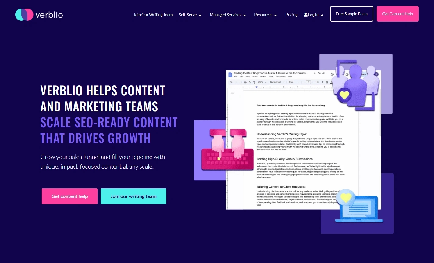 Verblio content writing services