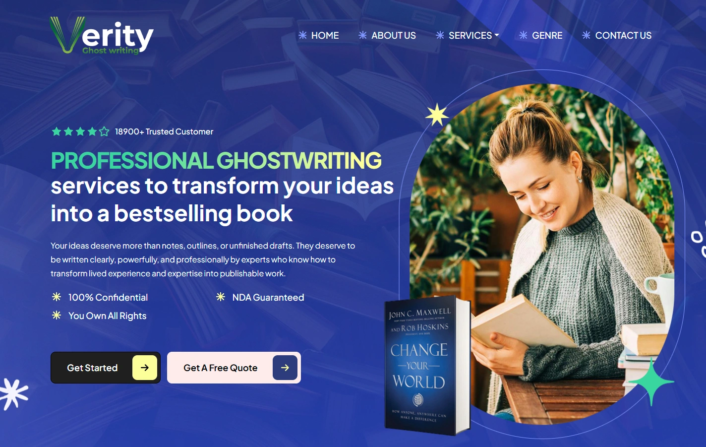 Verity Ghostwriting content writing services.