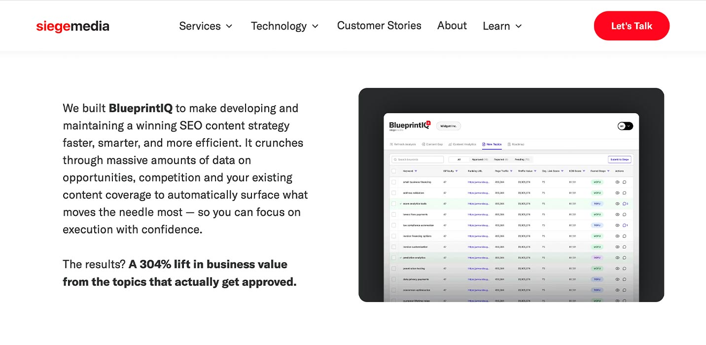 The BlueprintIQ platform in action.