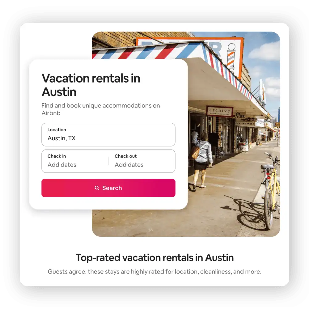 A booking page for an Airbnb in Austin.