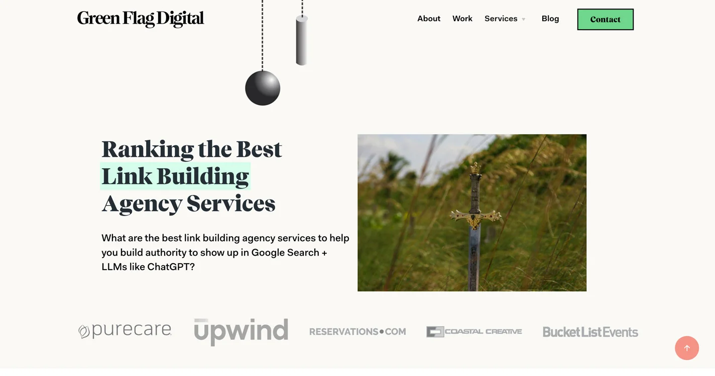 A screenshot of Green Flag Digital's homepage