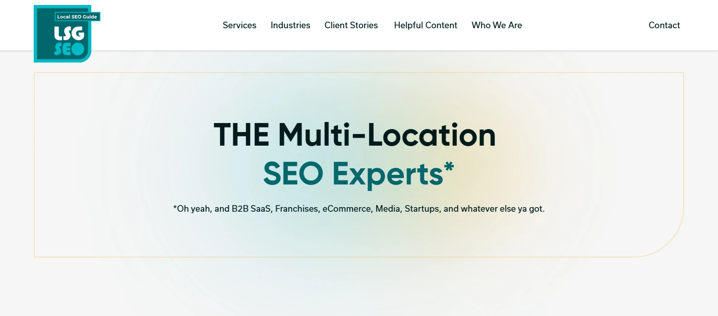 Screenshot of Local SEO Guide's landing page.
