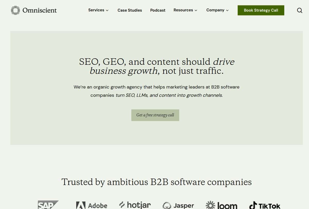 Omniscient Digital homepage