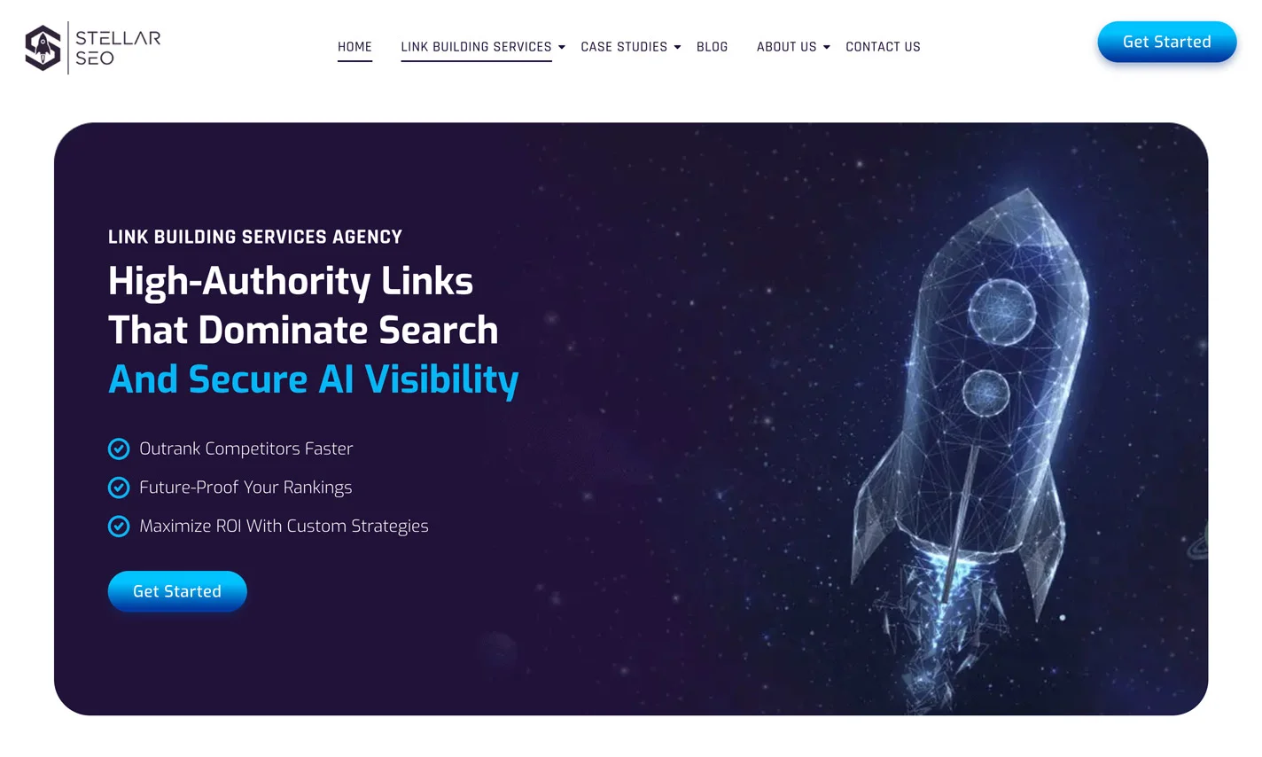Screenshot of the Stellar SEO homepage