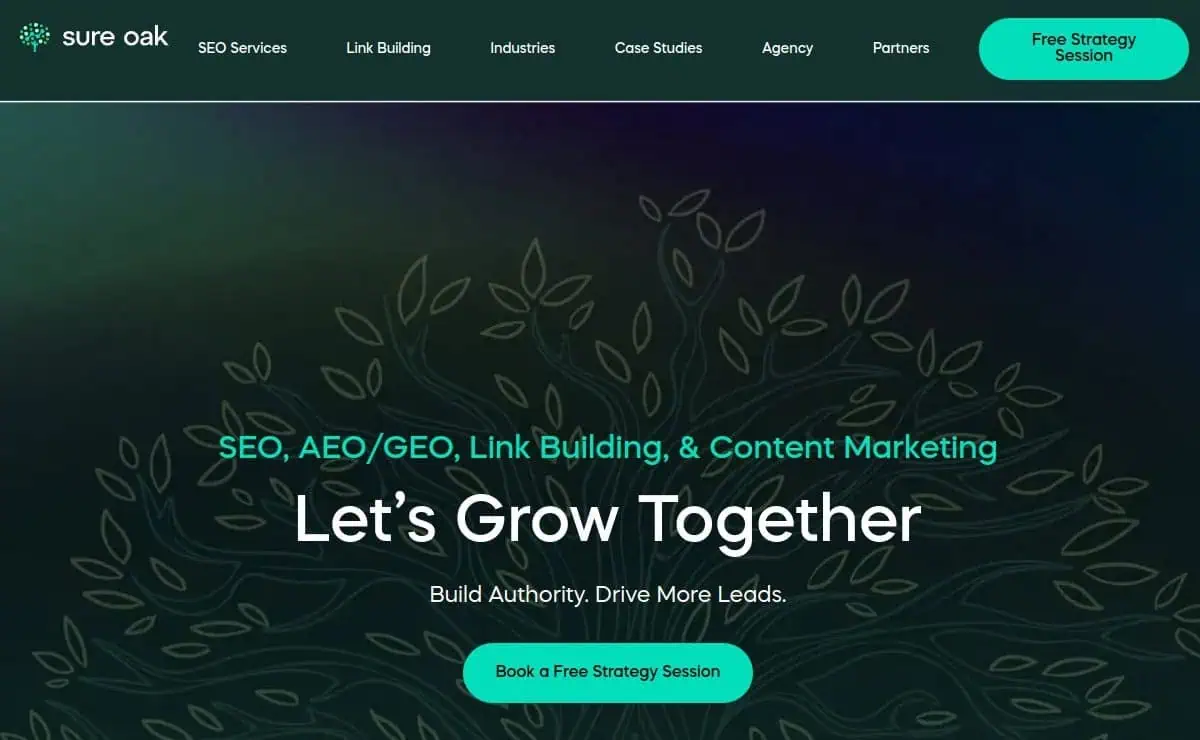 Sure Oak homepage