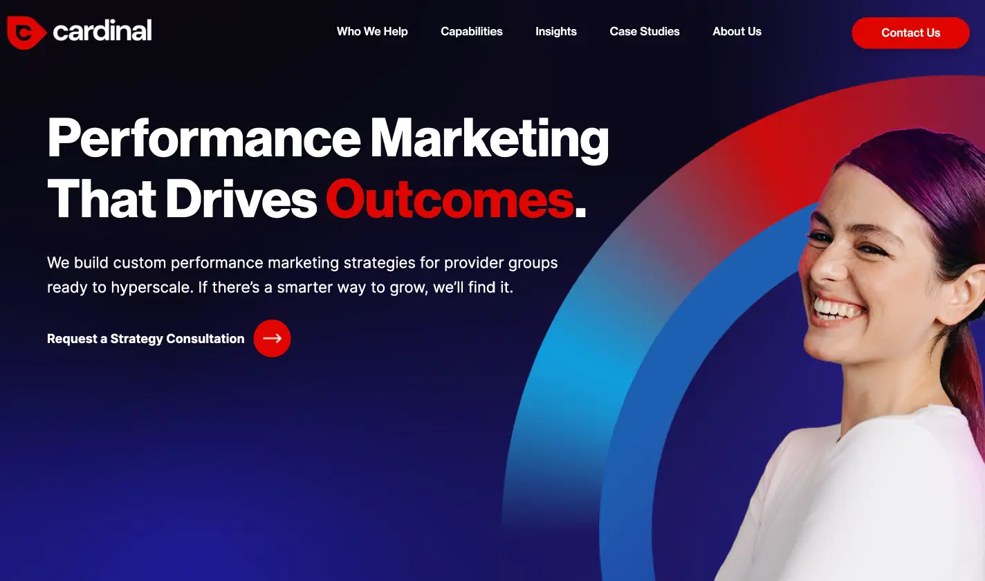 A screenshot of the Cardinal Digital Marketing website.