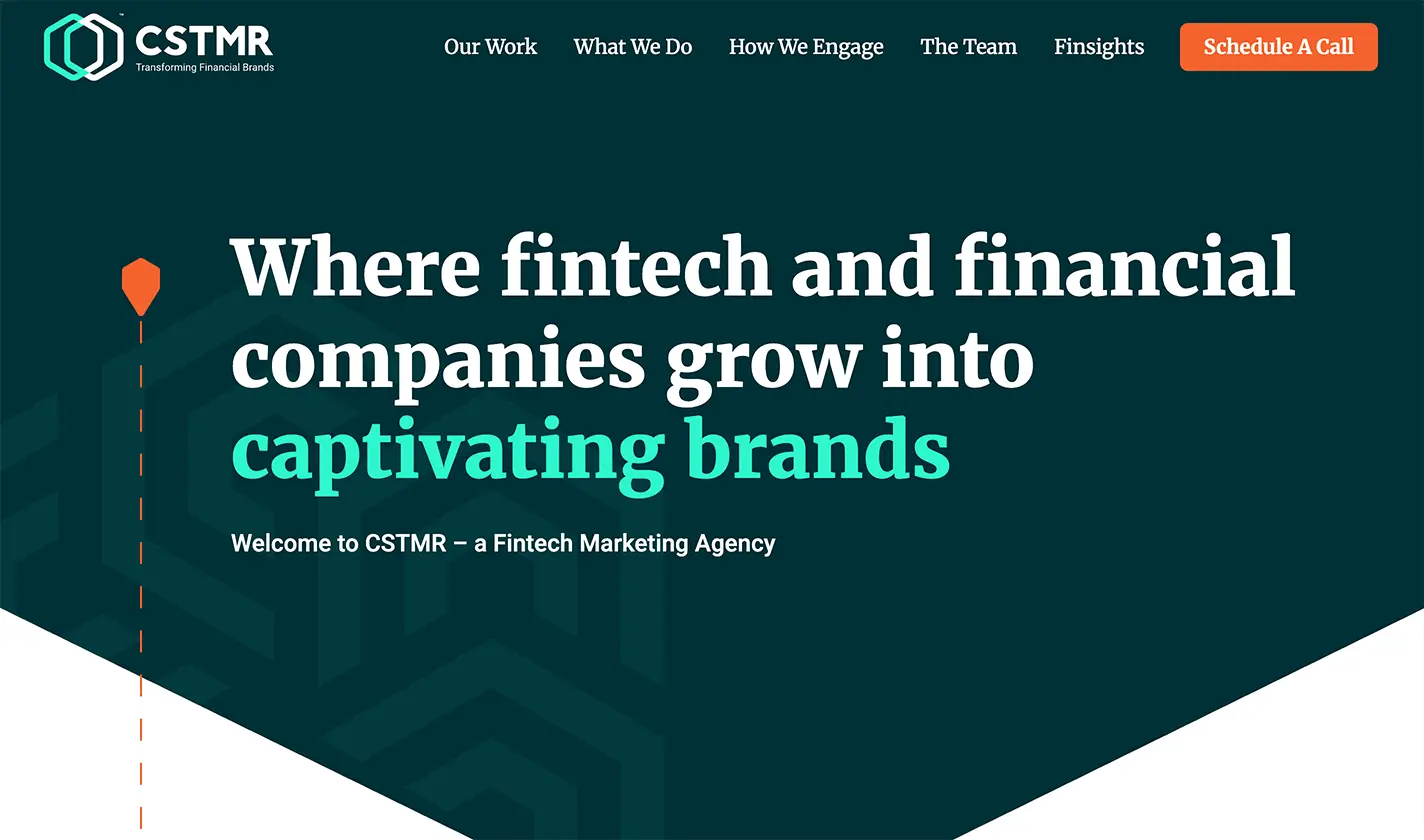 A screenshot of CSTMR's website.