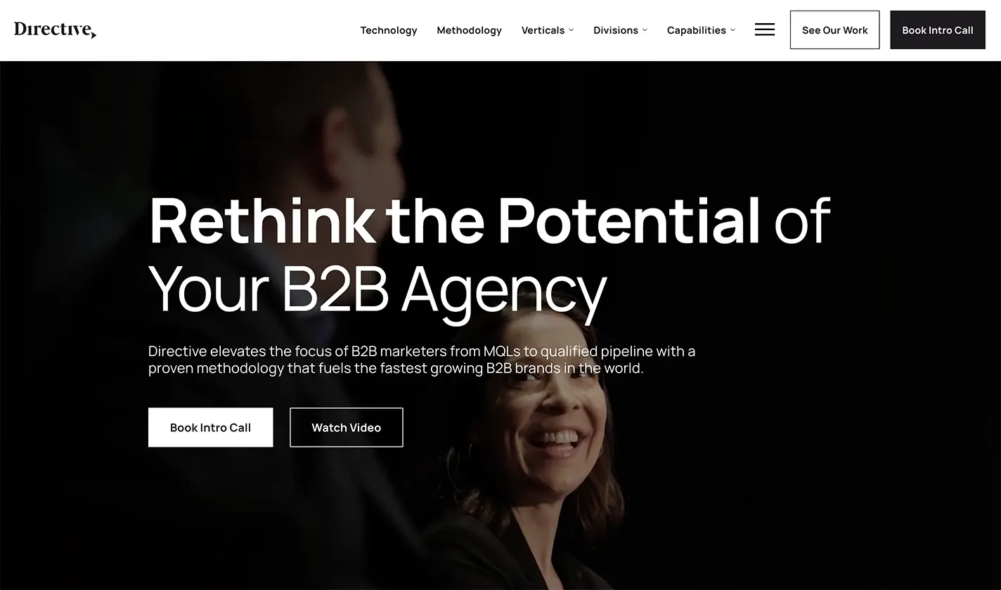 A screenshot of Directive Consulting's website.
